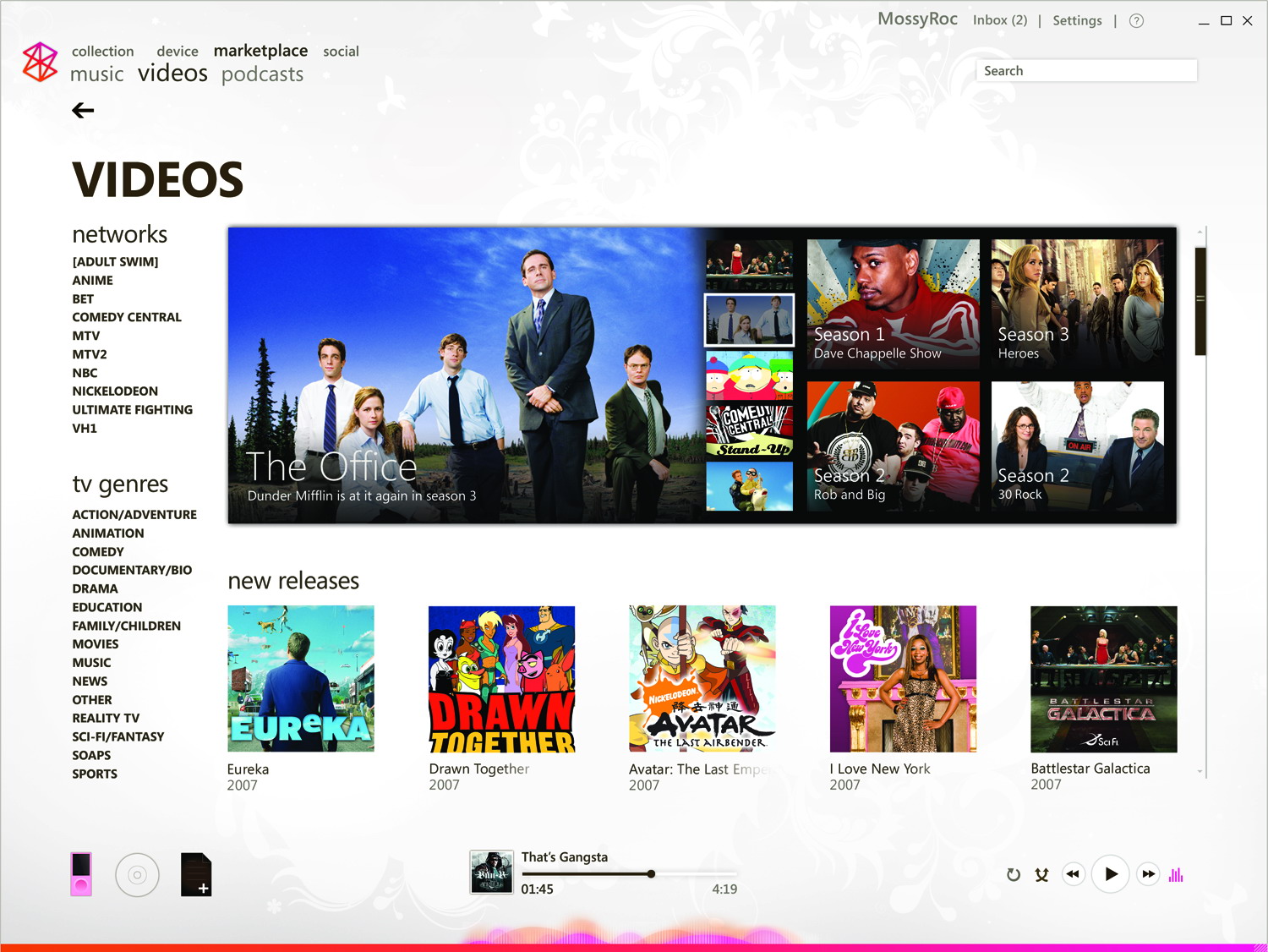 Zune Video Marketplace on XBox Live (2009)